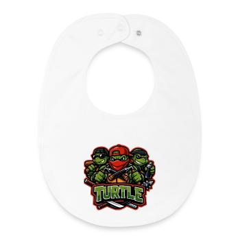 Urban Turtle Crew Street Fighter Mascot - Baby Organic Bib - white - Front