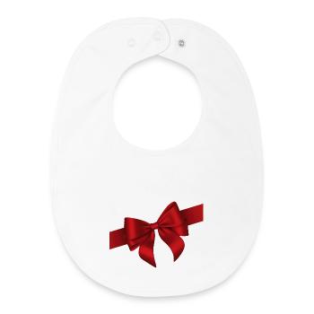 Red Bow Elegance - Baby Organic Lätzchen - Weiß - Vorne