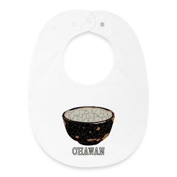 Bol de thé Chawan fissuré - Bavoir bébé bio - blanc - Devant