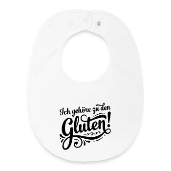 Ich gehöre zu den Gluten – Lustiges Wortspiel - Baby Organic Lätzchen - Weiß - Vorne
