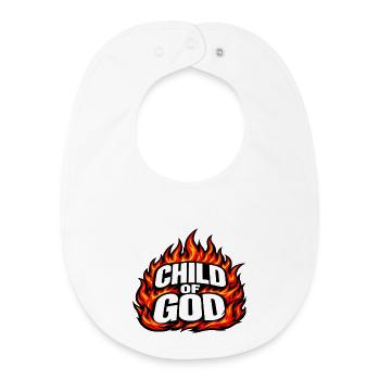 Child Of God Retro Streetwear Flames - Baby Organic Bib - white - Front