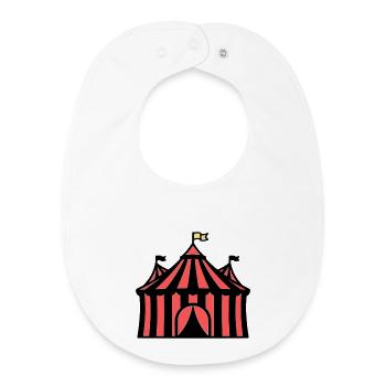 Cirque Tente Manege Cirque Coloré - Bavoir bébé bio - blanc - Devant