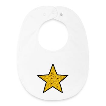 Imprimé vintage en étoile dorée - Bavoir bébé bio - blanc - Devant