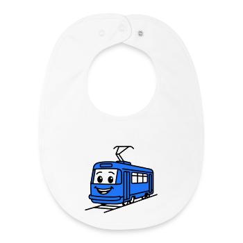 Straßenbahn-Cartoon - Baby Organic Lätzchen - Weiß - Vorne