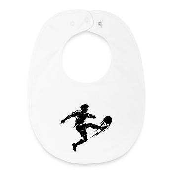 Silhouette du footballeur - Bavoir bébé bio - blanc - Devant