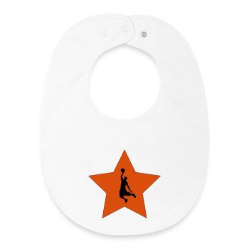 Star du basket - Bavoir bébé bio - blanc - Devant