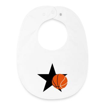 Basketball - Basket Ball - Game - Sport - Player - Baby Organic Bib - white - Front