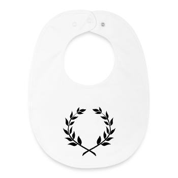 Couronne de laurier gagnante - Bavoir bébé bio - blanc - Devant