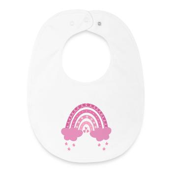 Boho Rainbow - Baby Organic Bib - white - Front