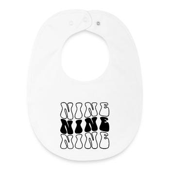 Nine 9th Birthday Kids Boys Girls 9 Years Old - Baby Organic Bib - white - Front