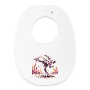 BREAK DANCING - Baby Organic Bib - white - Front