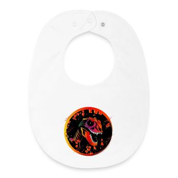 Colorful Dinosaur Skull Tyrannosaurus Rex Head - Baby Organic Bib - white - Front