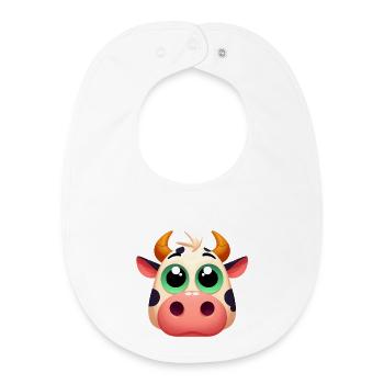 Vache - Bavoir bébé bio - blanc - Devant