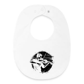 Dessin de violoniste - Bavoir bébé bio - blanc - Devant