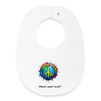 Symbole de paix dans le monde en éclaboussure colorée - Bavoir bébé bio - blanc - Devant