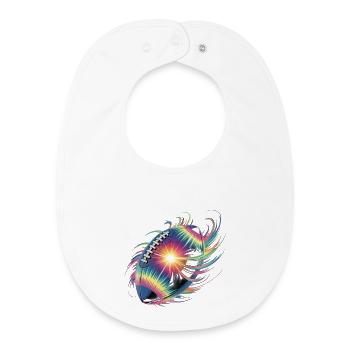 Neon Football Color Explosion - Baby Organic Bib - white - Front