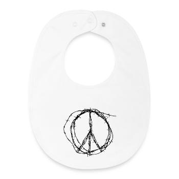 Symbol des Friedens Peace - Baby Organic Lätzchen - Weiß - Vorne