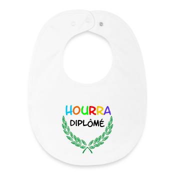 Diplôme Ourra - Bavoir bébé bio - blanc - Devant