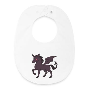 Licorne Démoniaque Sombre aux Ailes et aux Yeux Rouges - Bavoir bébé bio - blanc - Devant