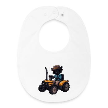 Panther Tractor Farmer - Bavoir bébé bio - blanc - Devant