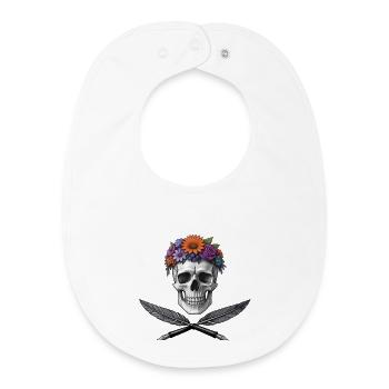 PIRATE-POET – dunkle Hölle - Baby Organic Lätzchen - Weiß - Vorne