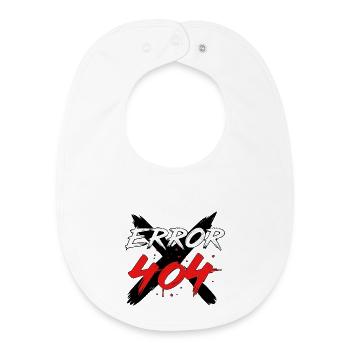 404 Error Glitch Sign - Baby Organic Bib - white - Front