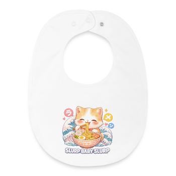 Cat ramen - Baby Organic Bib - white - Front