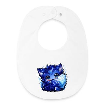 Blauer Eisfuchs Chibi-Design - Baby Organic Lätzchen - Weiß - Vorne