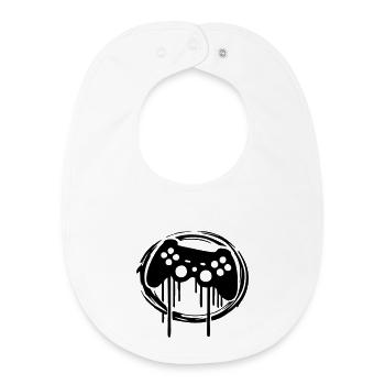 Gaming Controller Circle Pattern - Baby Organic Bib - white - Front