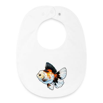 Grade Tricolor Oranda High Quality Goldfish - Baby Organic Bib - white - Front