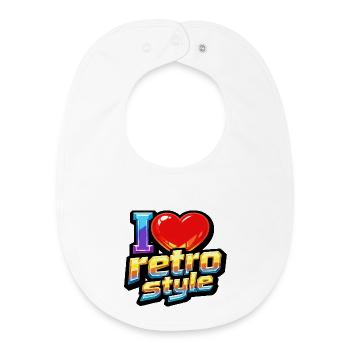 J’adore le style rétro - Bavoir bébé bio - blanc - Devant