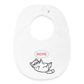 Cat Nope Speech Bubble Colored - Baby Organic Bib - white - Front