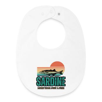Retro Sardine – Sardinen lustig - Baby Organic Lätzchen - Weiß - Vorne
