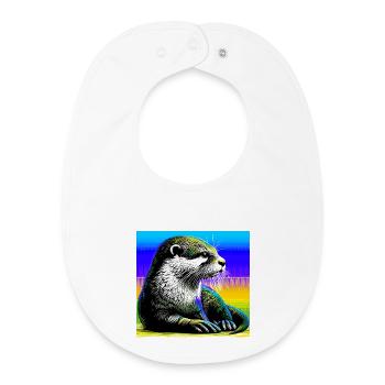 otter - Baby Organic Bib - white - Front