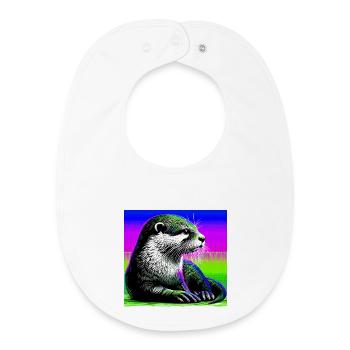 otter - Baby Organic Bib - white - Front