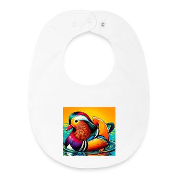 Canard mandarin - Bavoir bébé bio - blanc - Devant