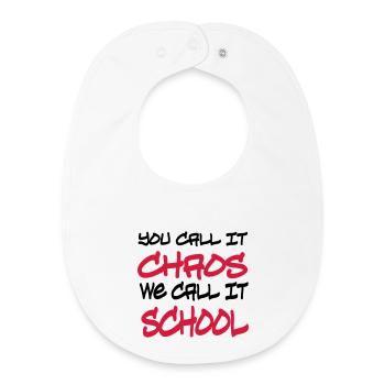 École - Bavoir bébé bio - blanc - Devant