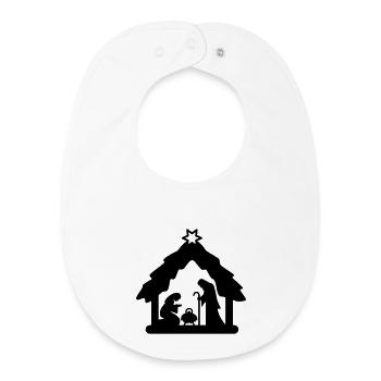 Nativity scene, crib figures, holy family - Baby Organic Bib - white - Front