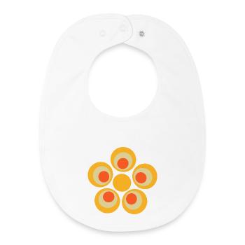 des années 70 motif de fleur - Bavoir bébé bio - blanc - Devant