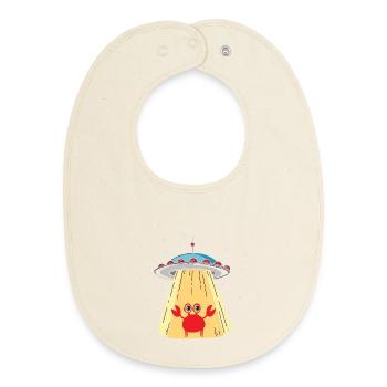 Visiteur de crabe extraterrestre - Bavoir bébé bio - écru doux - Devant
