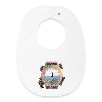 Les îles Canaries avec leur propre touche - plaisir ensoleillé sur la plage - Bavoir bébé bio - blanc - Devant