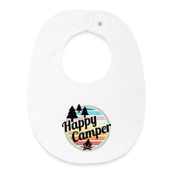 Happy Camper Retro Camping Design - Baby Organic Bib - white - Front
