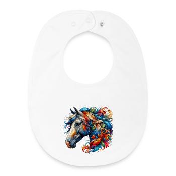 Horse - Baby Organic Bib - white - Front