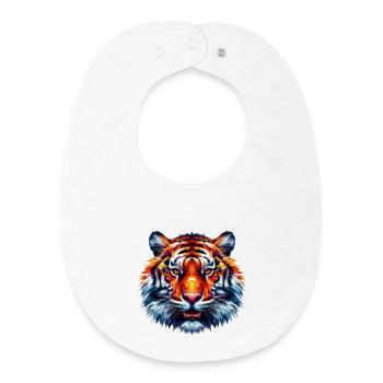 Polygonaler Tiger - Baby Organic Lätzchen - Weiß - Vorne