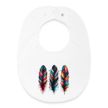Feathers - Baby Organic Bib - white - Front