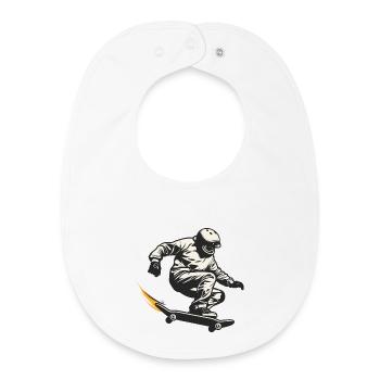 Skateboarders - Baby Organic Bib - white - Front