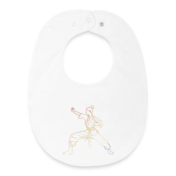 Karaté Fille Croquis Style Rétro - Bavoir bébé bio - blanc - Devant