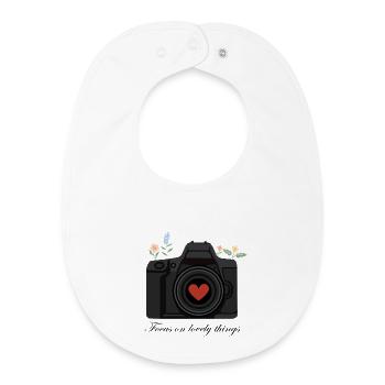 Camera Love – Design pour les amateurs de photographie - Bavoir bébé bio - blanc - Devant