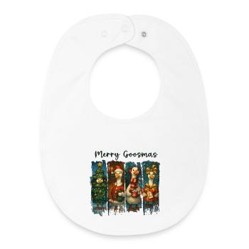 Motif festif de Noël Goosemas - Bavoir bébé bio - blanc - Devant
