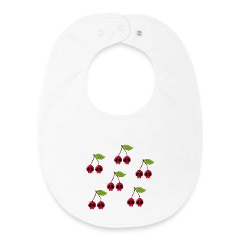 Cherry skulls - Baby Organic Bib - white - Front